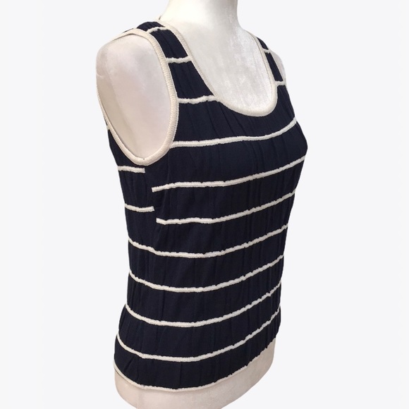 St. John 56% Wool Striped Cardigan and Top Set - S - Picture 5 of 17